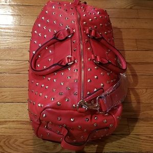 Studded multi-way weekender duffle bag